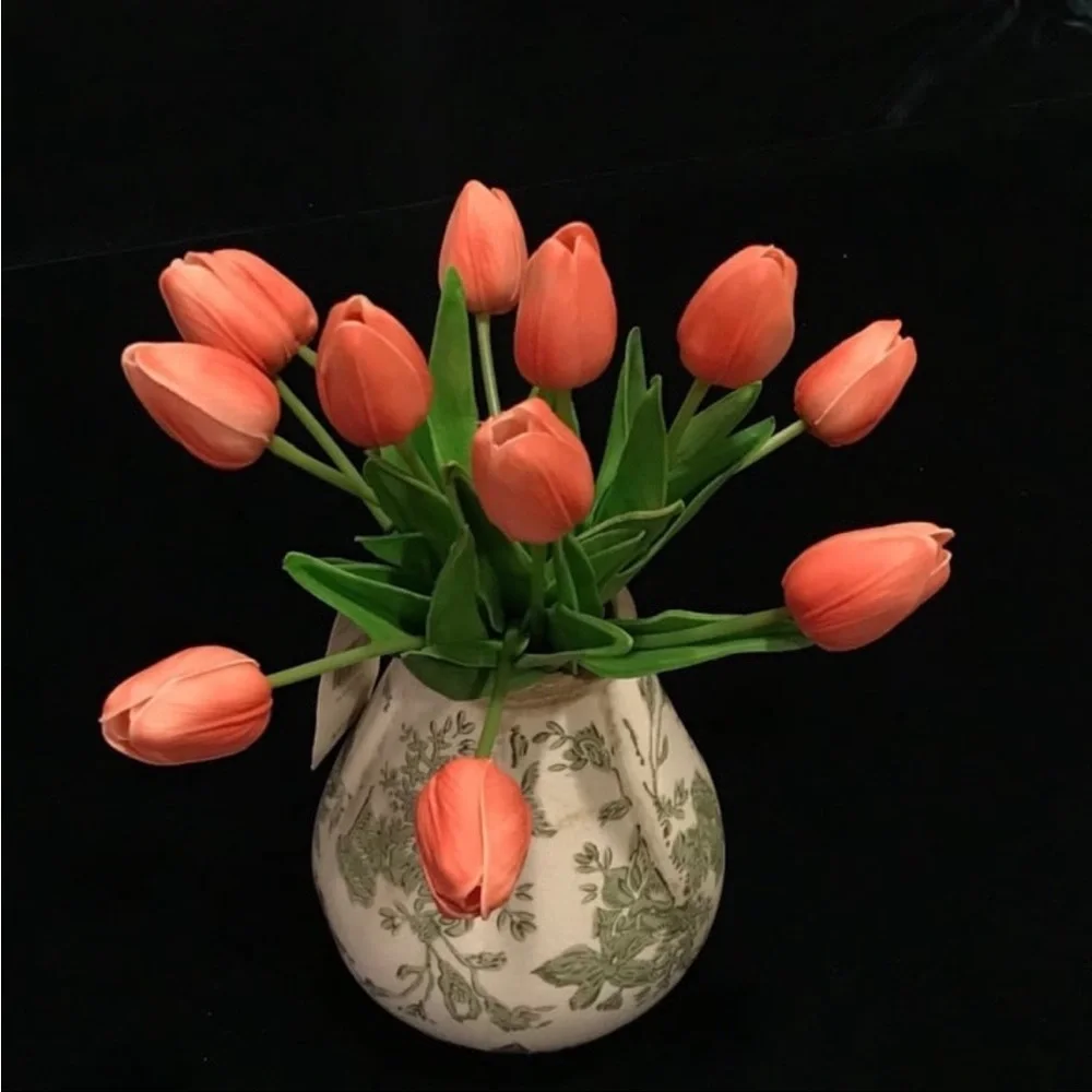 ✨🌷Faux Real Touch Tulip Bouquet Bundle of 12 Stems Coral - Magnolia
